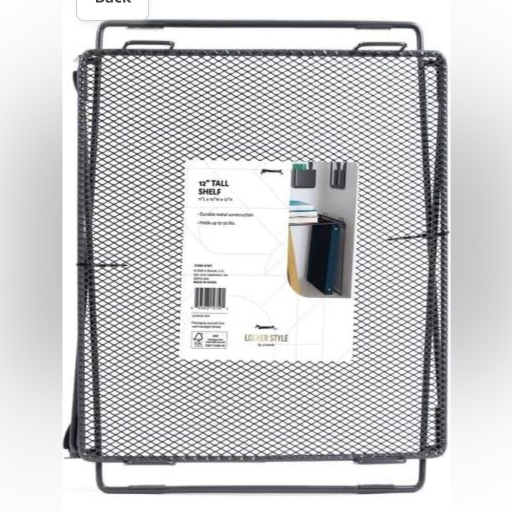 COPY - Locker Style mesh 12” shelf
